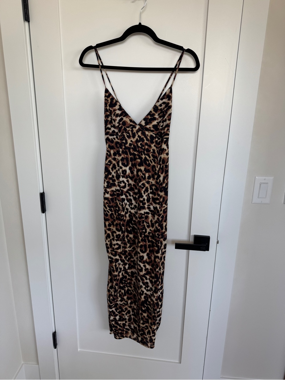 RESA Leopard Print Midi Dress - Brown, Black, Cream